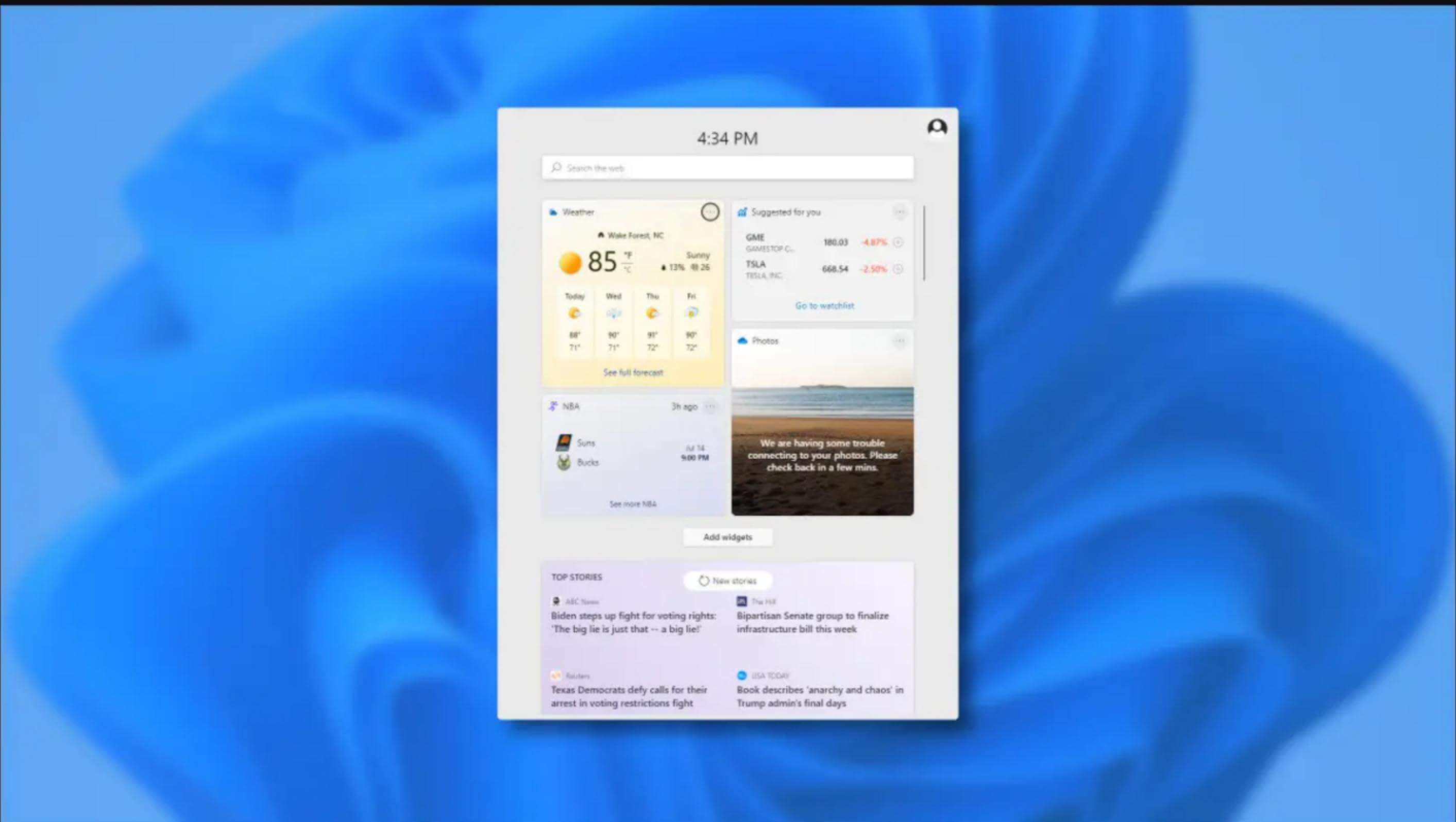 Windows 11 new widgets